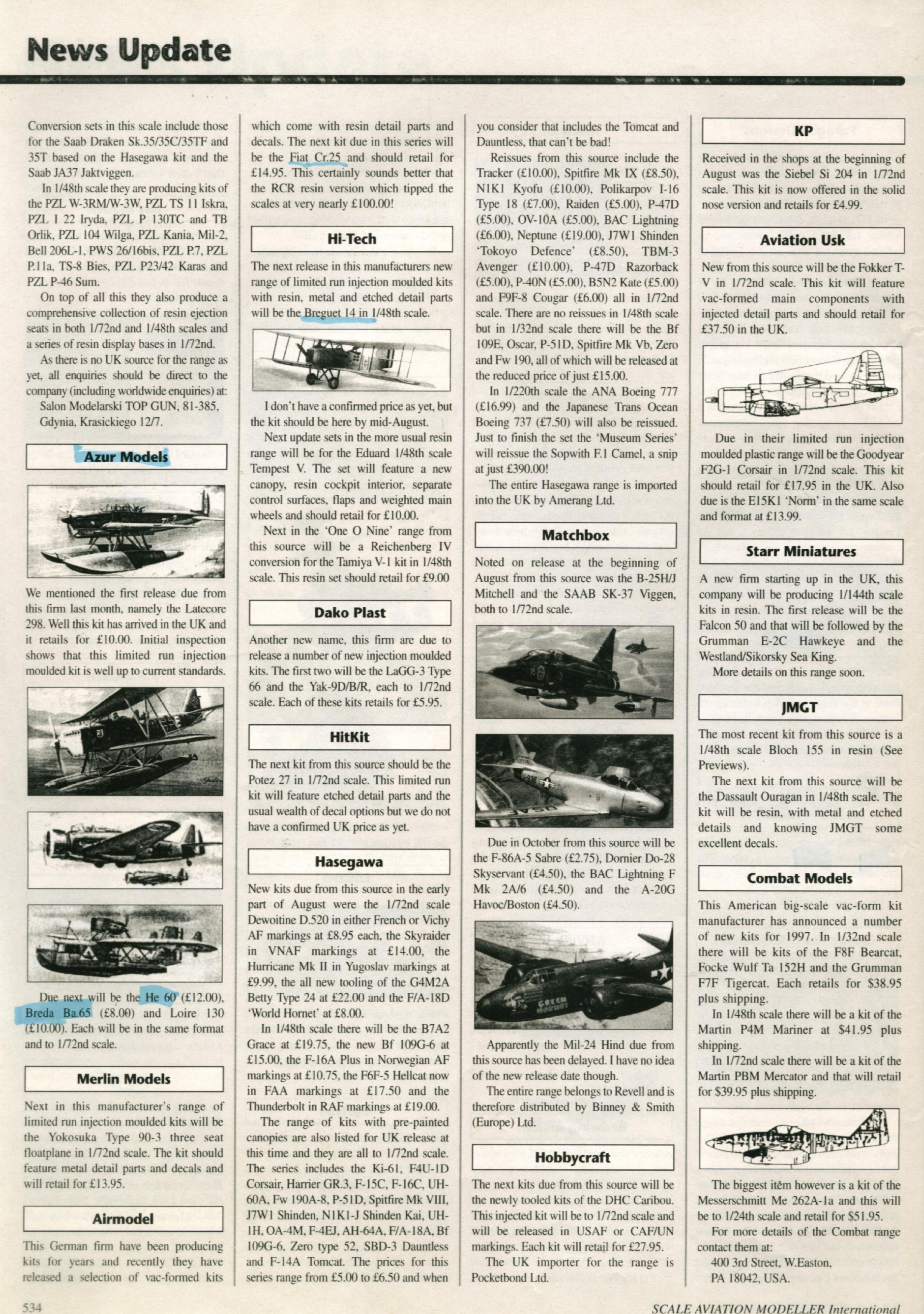 Scale Aviation Modeller International 1997-09